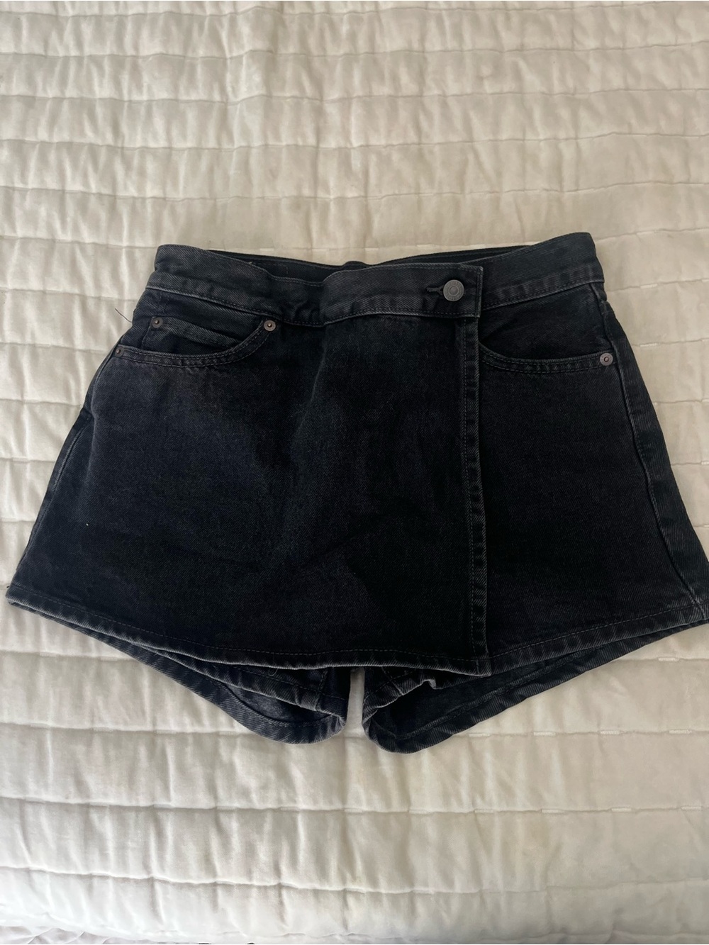 Levi's Black Denim Skort Shorts